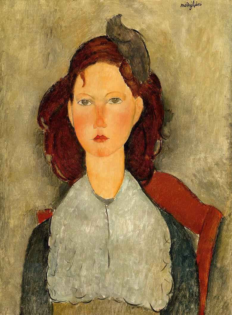 Young Girl Seated - Amedeo Modigliani Paintings